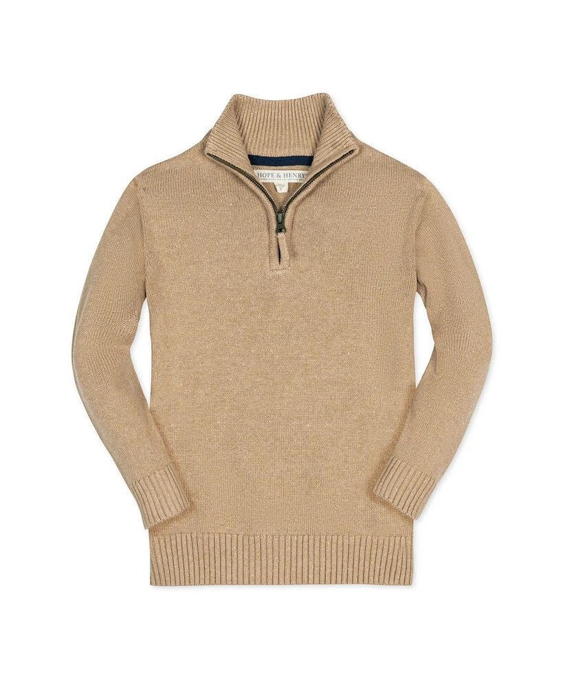 Hope & Henry Boys' Organic Long Sleeve Half Zip Pullover Sweater