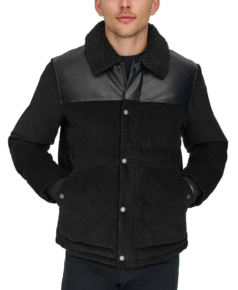 Levi's Men's Mixed-Media Western Puffer Jacket