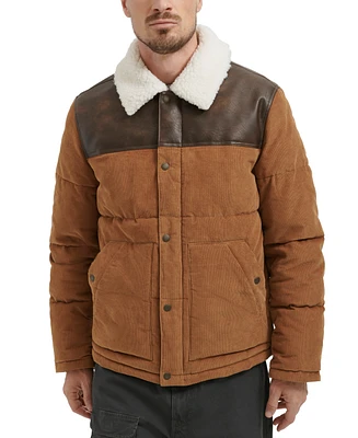 Levi's Men's Mixed-Media Western Puffer Jacket
