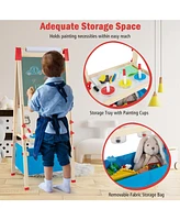 Sugift 3-in-1 Double-Sided Adjustable Kid Easel for 3-8 Years Old Toddlers