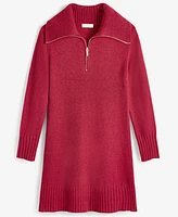 On 34th Women's Quarter-Zip Sweater Mini Dress, Created for Macy's