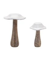 Slickblue Mushroom Figurine Set of 4 Whimsical Decor for Home and Garden