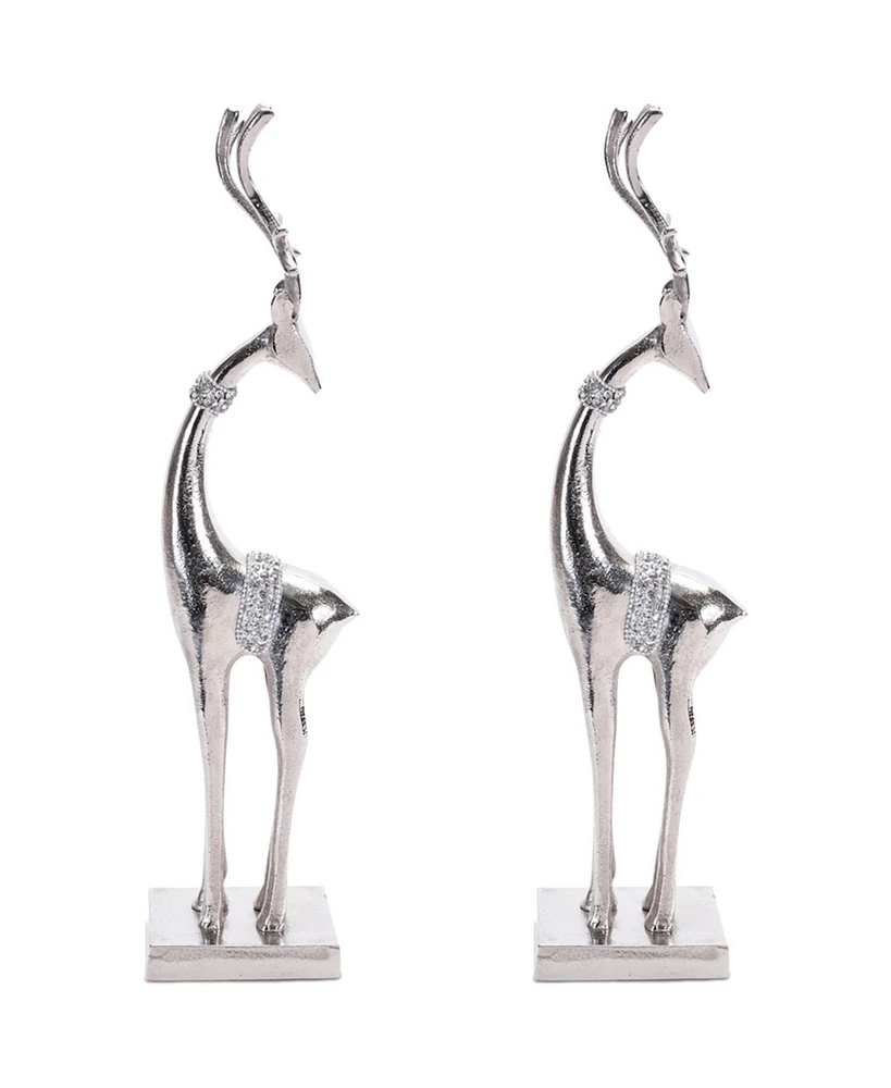 Slickblue Deer (Set of 2) 18"H Aluminum