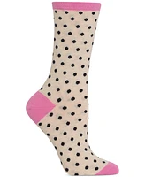 Hot Sox Women's Small Polka Dots Crew Socks