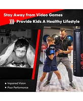 Vebreda 5 Pieces 40Lbs Filled Punching Boxing Set with Jump Rope and Gloves
