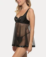 Jezebel Women's Idol Micro and Tulle Babydoll Set