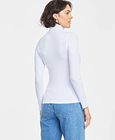 On 34th Women's Ribbed Mock Neck Long-Sleeve Top, Created for Macy's