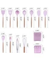 Mega Casa 12-Piece Silicone Kitchen Utensils Set(Pink)