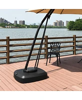 Vebreda Patio Cantilever Offset Umbrella Base with Wheels for Garden Poolside Deck
