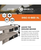 Disc-o-Bed X Large Cam-o-Bunk Benchable Double Cot with Storage Organizers, Tan