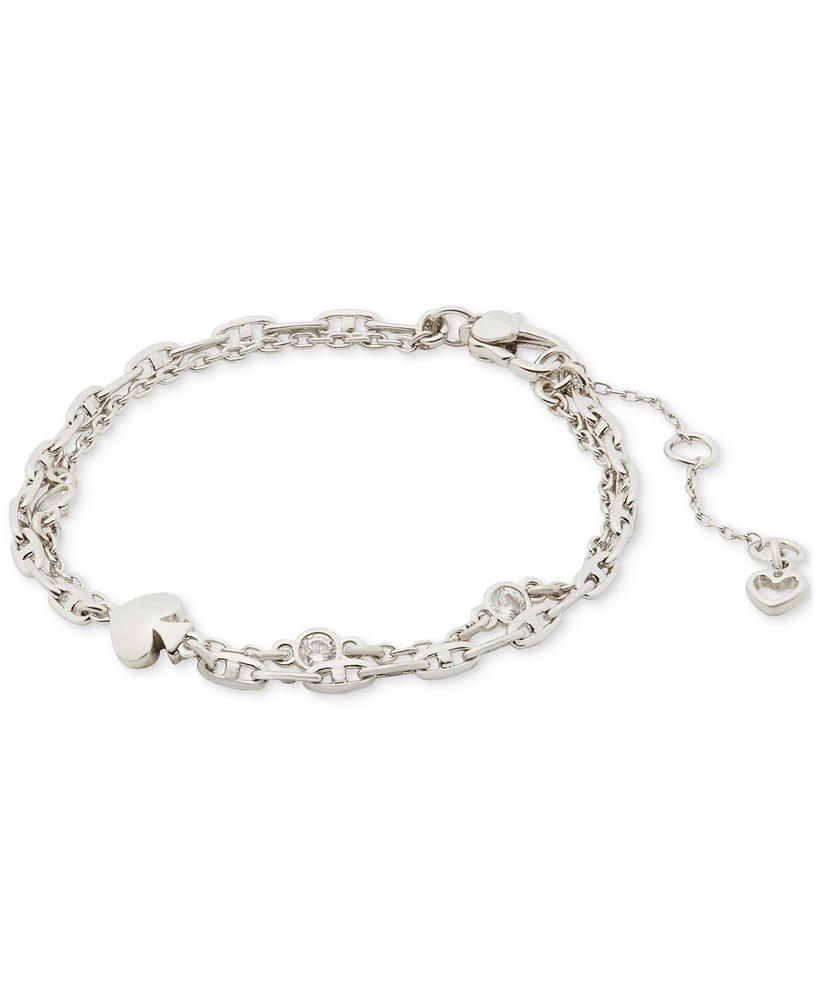 Kate Spade New York Spade Charm & Cubic Zirconia Double Chain Bracelet
