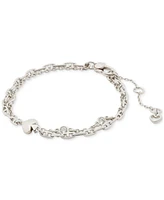 Kate Spade New York Spade Charm & Cubic Zirconia Double Chain Bracelet