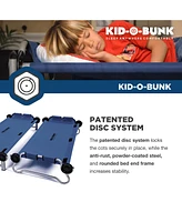 Disc-o-Bed Youth Kid-o-Bunk Benchable Double Cot with Storage Organizers, Navy