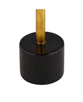 Athena Mid Century Modern Buffet Table Lamp 35 1/2" Tall Skinny Sculptural Gold Leaf Metal Abstract Black Drum Shade Decor Bedroom Living Nightstand B