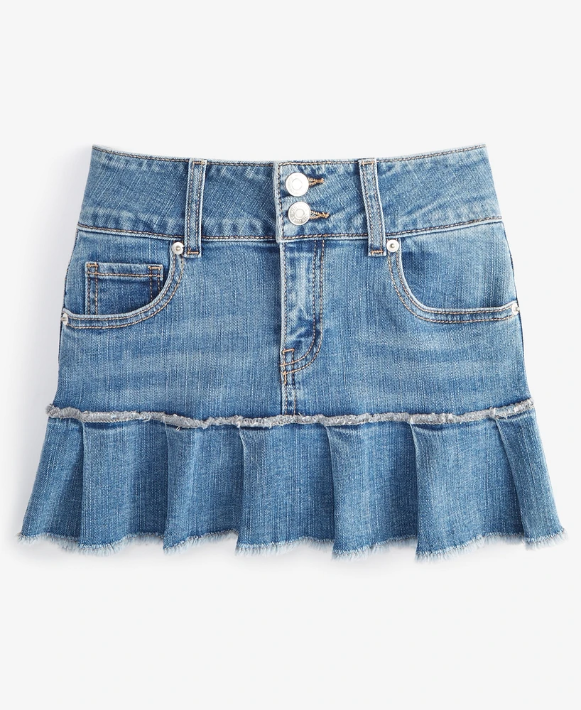 With Jules Big Girls Pleated Denim Mini Skirt