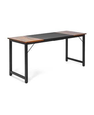 Skonyon 63 Inch Modern Splice Computer Desk with Heavy Duty Steel Frame