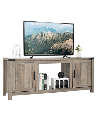 Sugift Electric Fireplace Tv Stand with Storage Cabinets for TVs up to 70 Inch