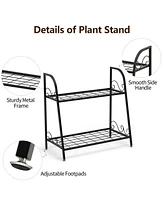 Givimo 2-tier Patio Metal Plant Stand