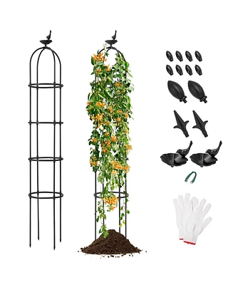 Skonyon Giantex 2-Pack Garden Obelisk Trellis for Climbing Plants