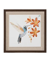 Slickblue Framed Hummingbird Print (Set of 2) 12"Sq Mdf/Canvas/Plastic