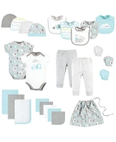 Luvable Friends Baby Boys Layette Baby Starter Set 25pc Basic Elephant, 0-6 Months