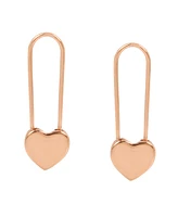 Betsey Johnson Heart Safety Pin Earrings