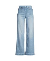 Lands' End Petite Recover High Rise Wide Leg Blue Jeans