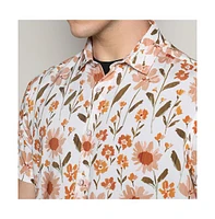 Men's Orange Flower Shirt