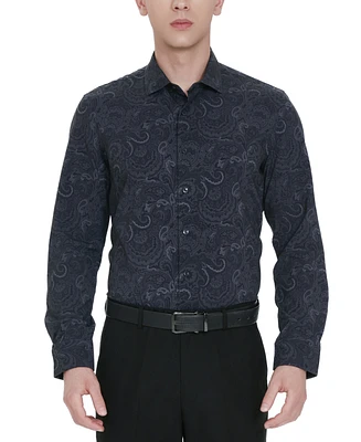 Tallia Men's Slim-Fit Paisley Dress Shirt