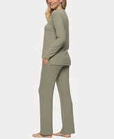 Felina Women's Serena V-neck Pullover and Lounge Pant Set