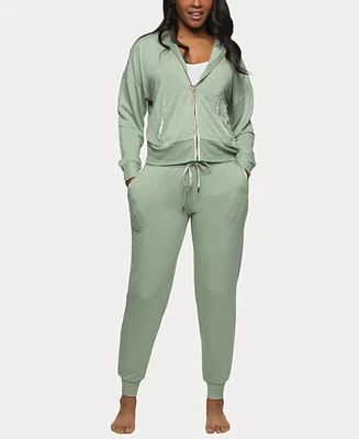 Felina Women's Aria Zip Up Hoodie and Jogger Lounge Set