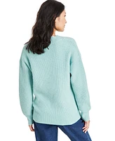 On 34th Women's Varsity-Stripe Ribbed V-Neck Sweater, Created for Macy's