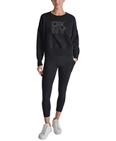 Dkny Sport Women's Studded Logo Fleece Crewneck Sweatshirt