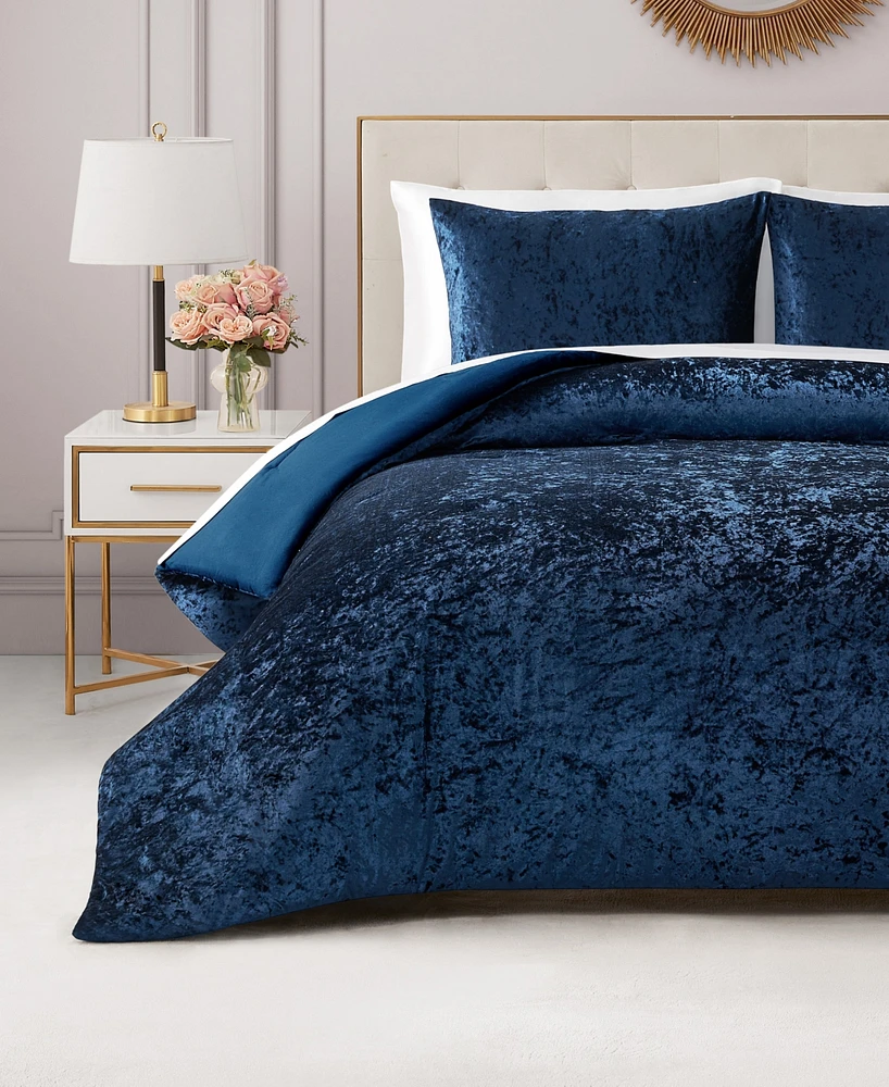Juicy Couture Crushed Velvet 3-Pc. Comforter Set, Full/Queen