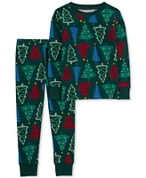 Carter's Toddlers Christmas Tree-Print 100% Snug Fit Cotton Pajamas, 2 Piece Set