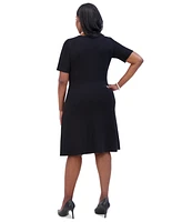 Kasper Women's Embellished Short-Sleeve Fit & Flare Dress