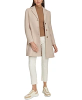 Calvin Klein Petite Notched-Collar Single-Breasted Coat