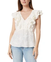 Sam Edelman Women's Maila Ruffle-Trim Peplum Top