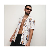 Men's Multicolour Mesh Seahorse Shirt