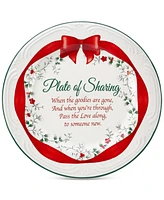 Winterberry Red Ribbon Stoneware Sharing Plate