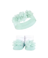 Hudson Baby Baby Girls Headband and Socks Giftset, Purple Mint