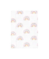 Hudson Baby Infant Girl Cotton Flannel Burp Cloths, Girl New Elephant 4-Pack, One Size