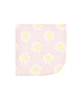 Hudson Baby Infant Girl Flannel Cotton Washcloths, Lemon Daisy Pack