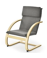 Givimo Modern Fabric Upholstered Bentwood Lounge Chair