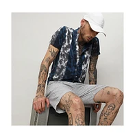 Campus Sutra Men's Multicolour Tie-Dye Striped Shirt
