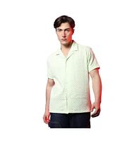 Campus Sutra Men's Lime Green Self-Design Box Shirt