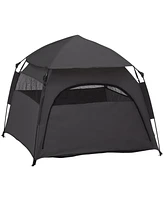 PawHut Pop Up Dog Tent for Large Dogs with Carry Bag, Dark Gray