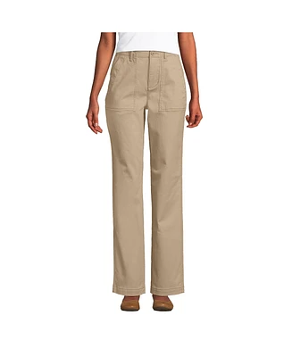 Lands' End Women's High Rise Chino Utility Straight Leg Pants