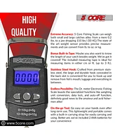 5 Core Fishing Scale 110lb/50kg Hanging Digital Luggage Weighing Scales w Measuring Tape - 2PCS