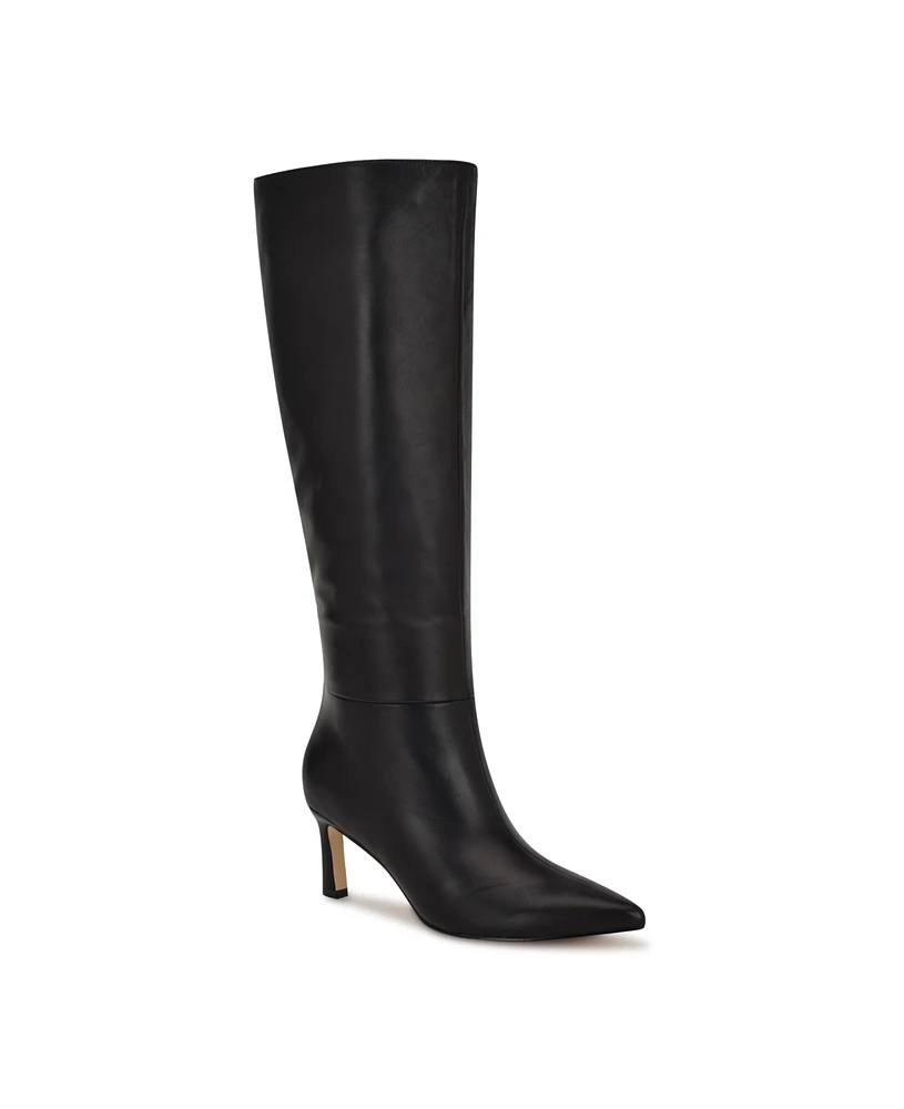 Nine West Women's Lorthey Pointy Toe Stiletto Heel Knee High Boots